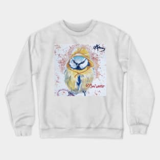 Watercolour Blue Tit Bird Painting Crewneck Sweatshirt